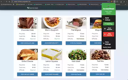 AccessiRead  from Chrome web store to be run with OffiDocs Chromium online