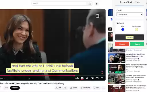 AccesSubtitles  from Chrome web store to be run with OffiDocs Chromium online