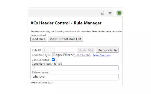 ACs Header Control  from Chrome web store to be run with OffiDocs Chromium online