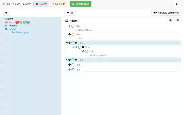 ACTIONS WEB APP for GTD  from Chrome web store to be run with OffiDocs Chromium online