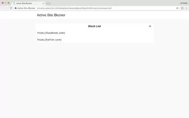 Active Site Blocker  from Chrome web store to be run with OffiDocs Chromium online