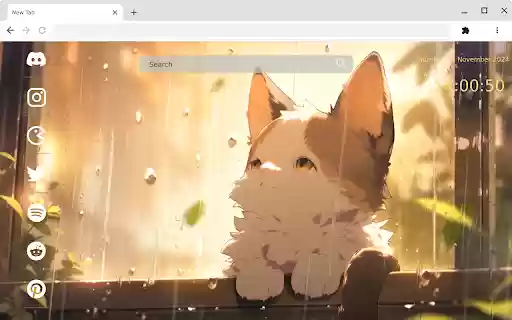 A Cute Kitten Watching Outside the Window Live Wallpaper  from Chrome web store to be run with OffiDocs Chromium online