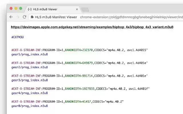 Adaptive Bitrate Manifest Viewer  from Chrome web store to be run with OffiDocs Chromium online