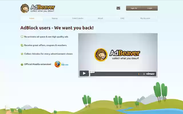 AdBeaver  from Chrome web store to be run with OffiDocs Chromium online