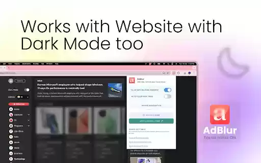AdBlur  from Chrome web store to be run with OffiDocs Chromium online