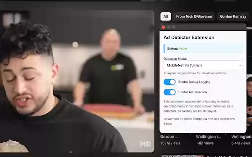 Ad Detector Extension  from Chrome web store to be run with OffiDocs Chromium online