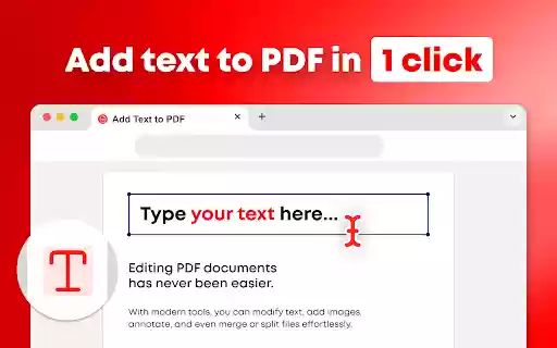 Add Text to PDF  from Chrome web store to be run with OffiDocs Chromium online
