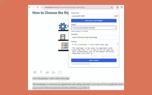 Add to Claude project  from Chrome web store to be run with OffiDocs Chromium online