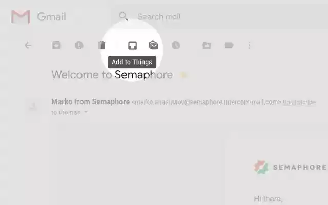 Add to Things for Gmail  from Chrome web store to be run with OffiDocs Chromium online