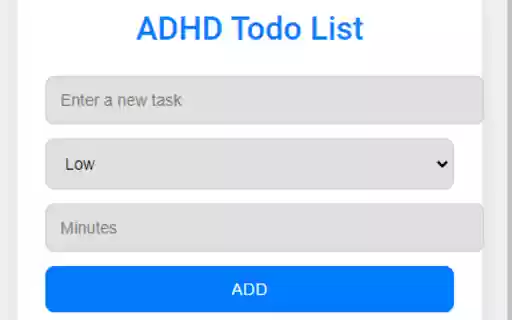 ADHD Friendly Todo List  from Chrome web store to be run with OffiDocs Chromium online