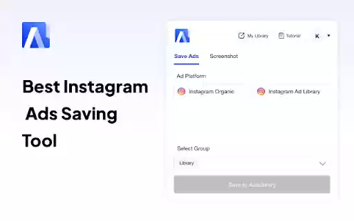 Ad Library: Easy Save Instagram Ad  Video  from Chrome web store to be run with OffiDocs Chromium online