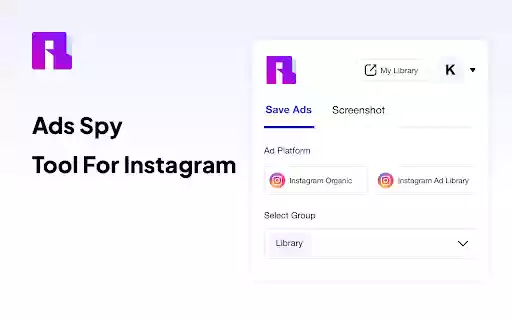 从 Chrome 网上应用商店下载 Instagram 广告库 Spy 广告库广告下载器，需配合 OffiDocs Chromium 在线运行。