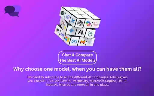 Admix Chat and compare your mix of AI models all at once  from Chrome web store to be run with OffiDocs Chromium online