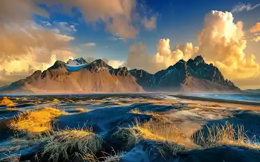 A dramatic view of the Vestrahorn  from Chrome web store to be run with OffiDocs Chromium online
