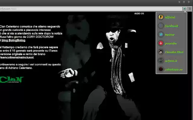 Adriano Celentano HUB  from Chrome web store to be run with OffiDocs Chromium online