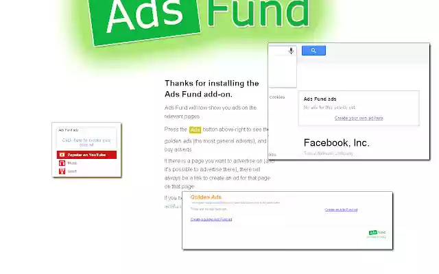 Ads Fund Official Chrome Add on  from Chrome web store to be run with OffiDocs Chromium online