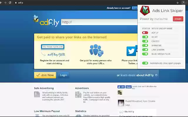 Iklan Link Skipper daripada kedai web Chrome untuk dijalankan dengan OffiDocs Chromium dalam talian