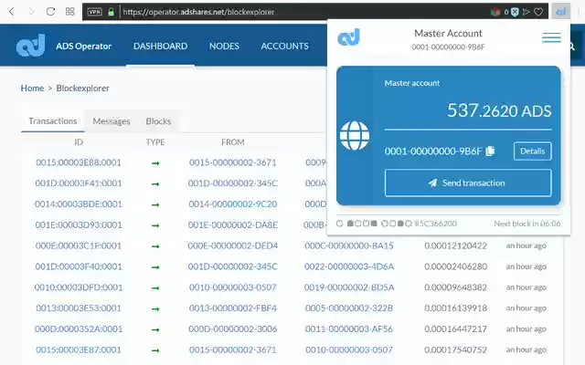 ADS Wallet  from Chrome web store to be run with OffiDocs Chromium online