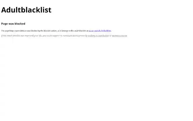 adultblacklist  from Chrome web store to be run with OffiDocs Chromium online