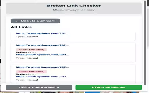 Advanced Broken Link Checker  from Chrome web store to be run with OffiDocs Chromium online