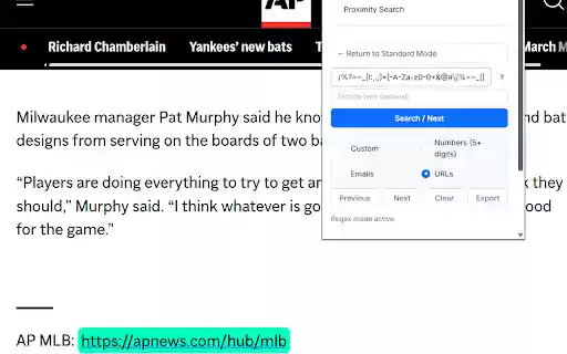 Advanced Find Extension  from Chrome web store to be run with OffiDocs Chromium online