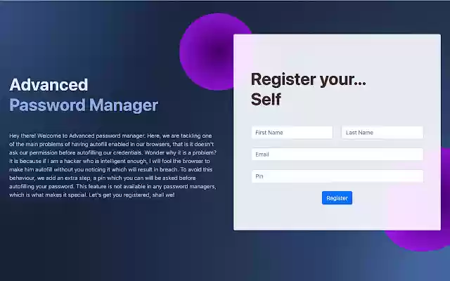 Advanced Password Manager  from Chrome web store to be run with OffiDocs Chromium online
