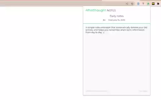 Afterthought notes  from Chrome web store to be run with OffiDocs Chromium online