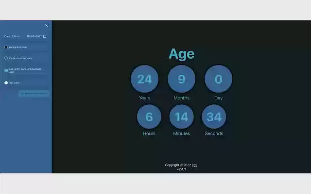 Age Calculator and Updater by Rofi  from Chrome web store to be run with OffiDocs Chromium online