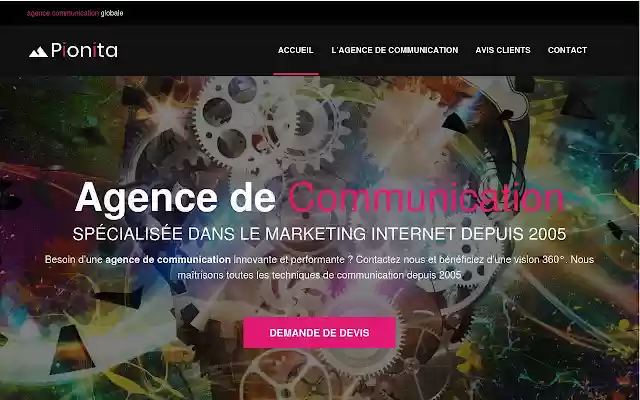 Agence de communication Pionita  from Chrome web store to be run with OffiDocs Chromium online