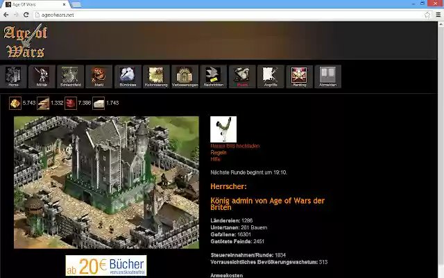Age of Wars  from Chrome web store to be run with OffiDocs Chromium online