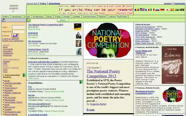 Agonia Poetry from Chrome web store to be run with OffiDocs Chromium online Agonia Poetry from Chrome web store to be run with OffiDocs Chromium online