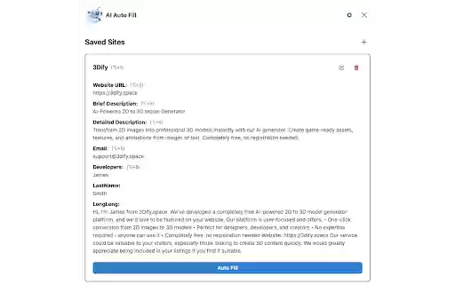 AIAutoFill  from Chrome web store to be run with OffiDocs Chromium online