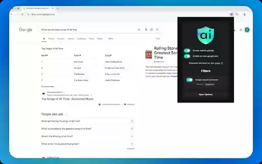 aiBlock by amorehuman.net  from Chrome web store to be run with OffiDocs Chromium online