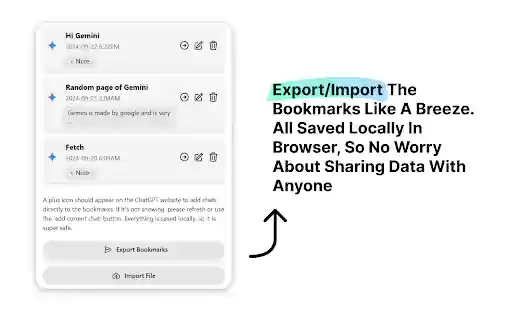 AI Chat Bookmarks  from Chrome web store to be run with OffiDocs Chromium online