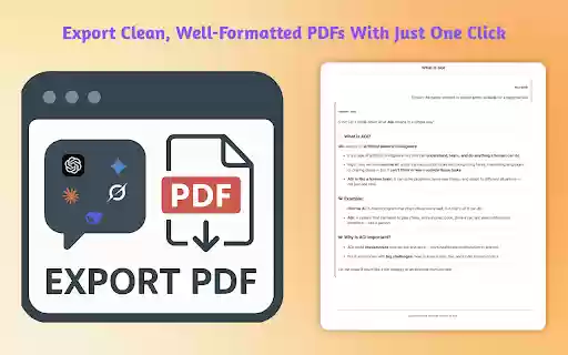 AI Chat Export to PDF  from Chrome web store to be run with OffiDocs Chromium online