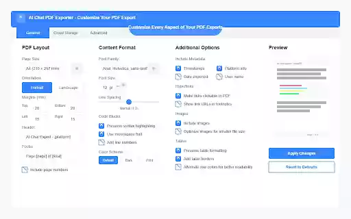 AI Chat PDF Exporter Save ChatGPT  Claude As PDF  from Chrome web store to be run with OffiDocs Chromium online