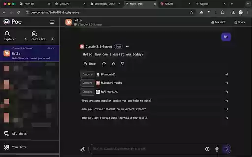 AI Chat Shortcut  from Chrome web store to be run with OffiDocs Chromium online