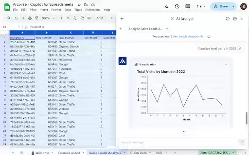 AI Copilot for Sheets by Arcwise  from Chrome web store to be run with OffiDocs Chromium online