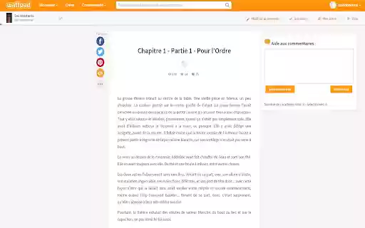 Aide aux commentaires WattPad  from Chrome web store to be run with OffiDocs Chromium online