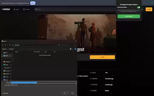 AI Dungeon Scenario Capturer  from Chrome web store to be run with OffiDocs Chromium online