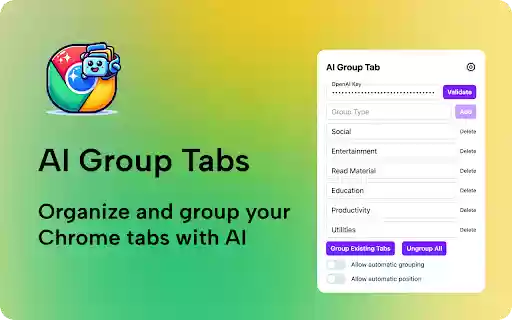 AI Group Tabs  from Chrome web store to be run with OffiDocs Chromium online
