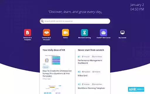 AIHR Member Start Page from Chrome web store to be run with OffiDocs Chromium online AIHR Member Start Page from Chrome web store to be run with OffiDocs Chromium online