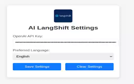 AI LangShift  from Chrome web store to be run with OffiDocs Chromium online