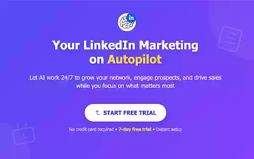 AI Marketer for LinkedIn – Your AI Agent for Automated LinkedIn Growth from Chrome web store to be run with OffiDocs Chromium online AI Marketer for LinkedIn – Your AI Agent for Automated LinkedIn Growth from Chrome web store to be run with OffiDocs Chromium online