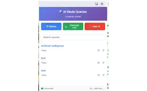 AI Mode Queries Finder  from Chrome web store to be run with OffiDocs Chromium online