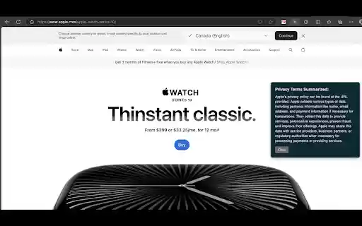 סיכום פרטיות מופעל על ידי בינה מלאכותית מחנות האינטרנט של כרום יופעל עם OffiDocs Chromium online