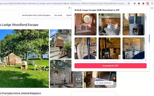 Airbnb Image Scraper Bulk Download as ZIP  from Chrome web store to be run with OffiDocs Chromium online