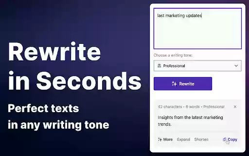 AI Rewriter  from Chrome web store to be run with OffiDocs Chromium online