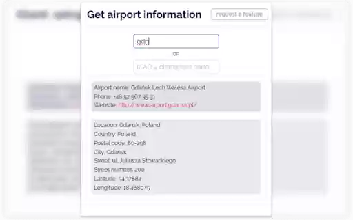 Airport Info Extension  from Chrome web store to be run with OffiDocs Chromium online
