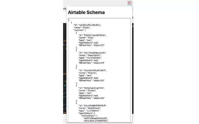 Airtable Schema Extractor  from Chrome web store to be run with OffiDocs Chromium online